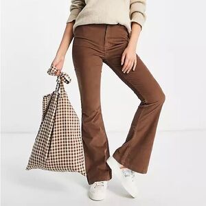 Hollister Abercrombie high rise vintage flare dad jeans denim brown zara topshop